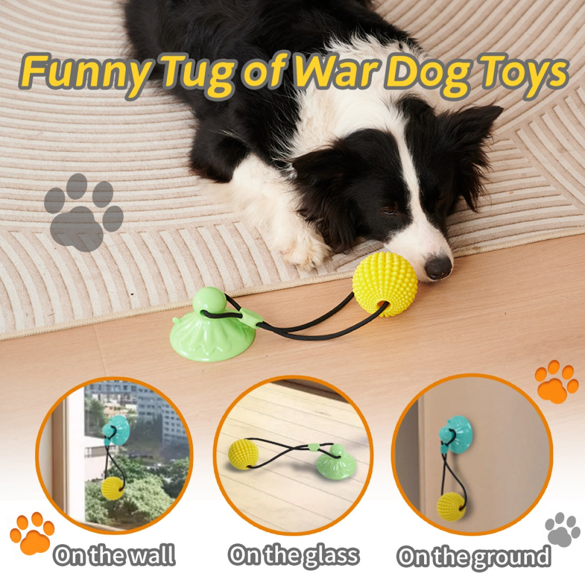 Corn Ball Chew Toys For  Interactive Suction Cup Dog Tug Of War Toys Teething Rope Toys For Dog Boredom Enrichment Teeth Cleaning For Medium Large Dogs